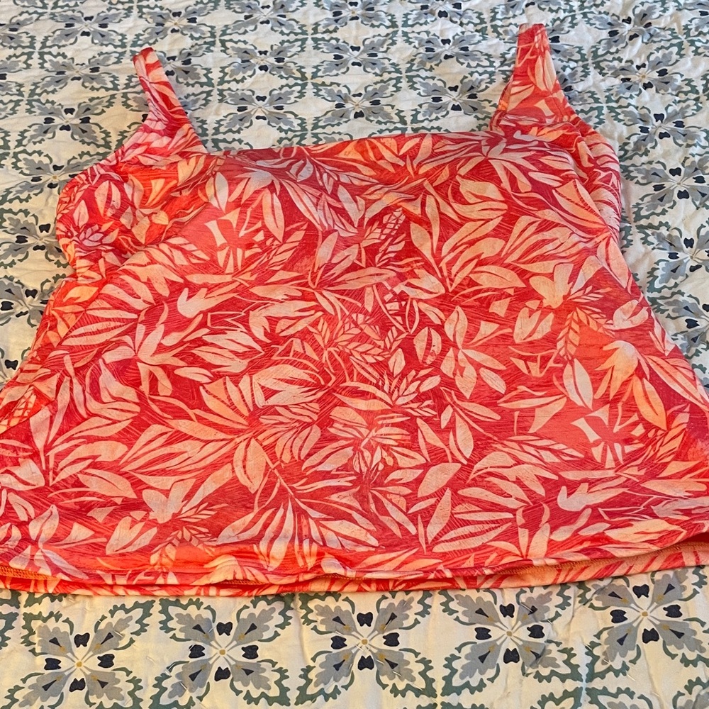 L.L. Bean Pink and White Floral Swim Camisole